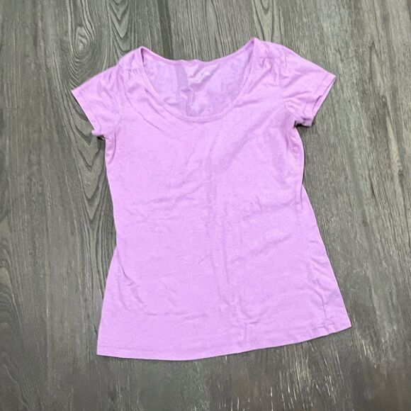 Maurices Tops - Maurices Tee Shirt Cap Sleeve Scoop Neck Cotton Blend Pullover Purple Medium